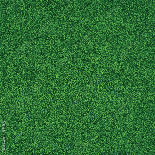 Seamless green grass texture in vector format. Detailed natural lawn pattern with dense blades, perfect for backgrounds, sports fields, eco designs, and nature-themed projects. 