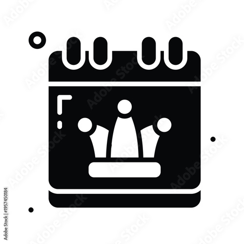 Modern glyph icon representing april fools day celebration calendar