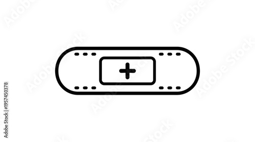 Simple Adhesive Bandage Icon on White Background