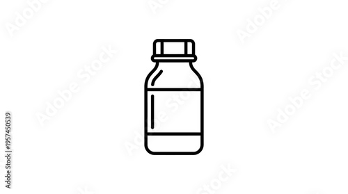 Minimalist Outline of a Medicine Bottle