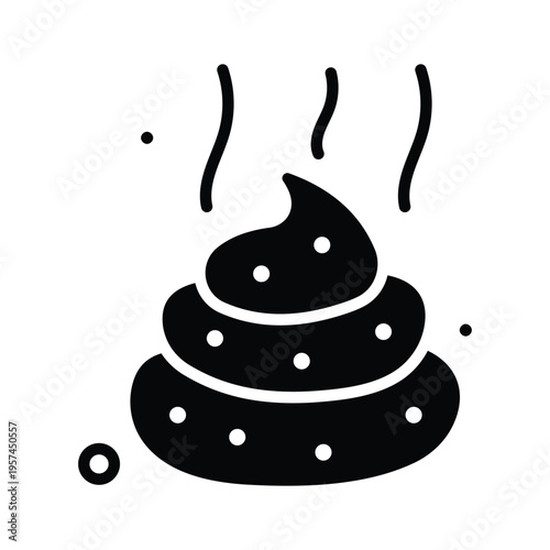 Visually appealing glyph icon showing poop used for funny prank