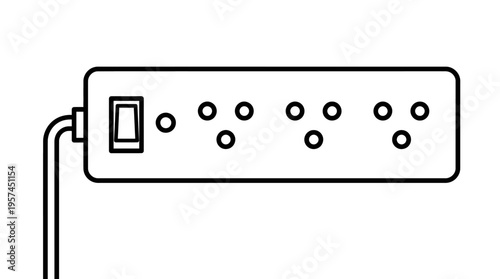 Black and White Electrical Power Strip