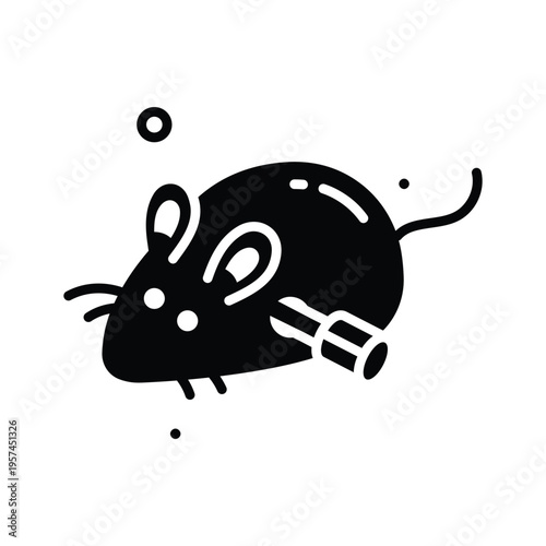 A customizable glyph icon of toy mouse for prank joke