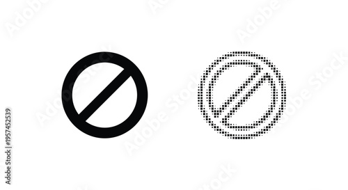 Prohibited symbol variations solid black and dotted representation