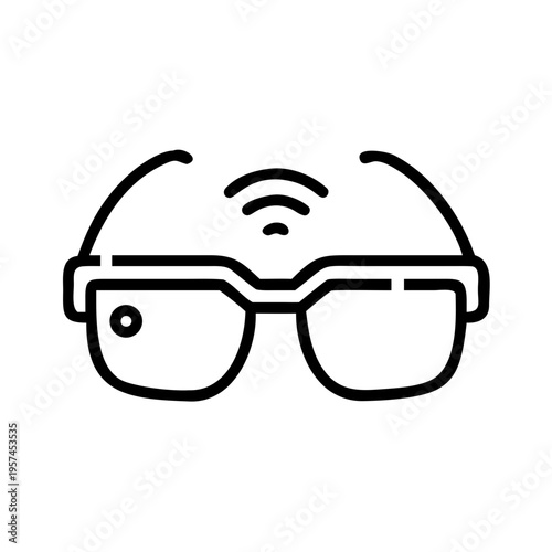 Smart spy glasses with wi fi connectivity icon and hidden camera