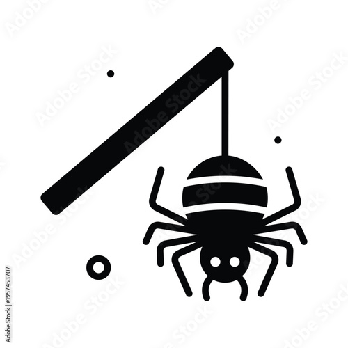 Modern glyph icon showing fake spider scary prank