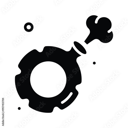 A funny glyph icon representing whoopee cushion prank toy