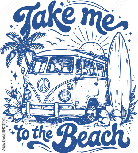 Take Me to the Beach svg, Surf Van svg, Beach Life svg