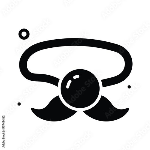 Well designed glyph icon showing clown nose comedy accessory