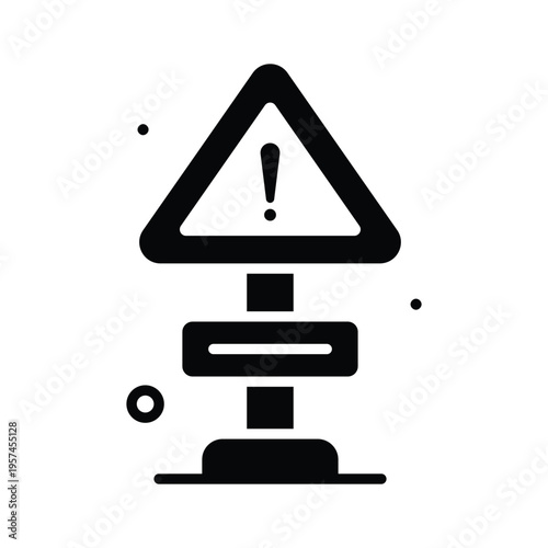 Well designed glyph icon representing prank warning safety sign