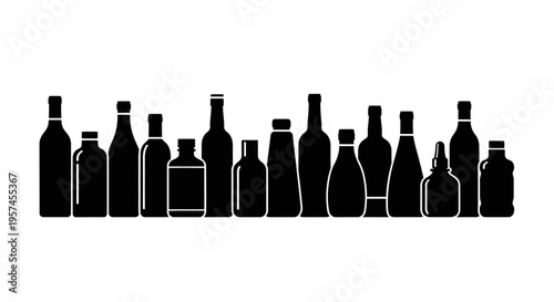 black cutlery silhouettes set simple