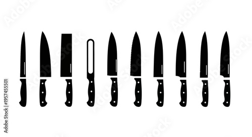 black cutlery silhouettes set simple