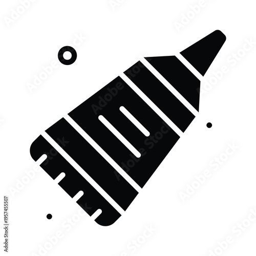 A modern glyph icon of glue bottle adhesive tool