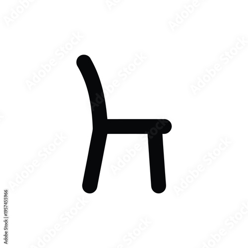 Simple black outline of a chair minimalist design on white background
