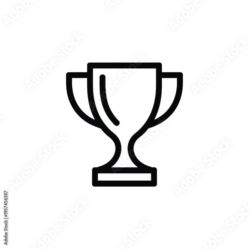 Simple black and white line drawing of a classic trophy cup
