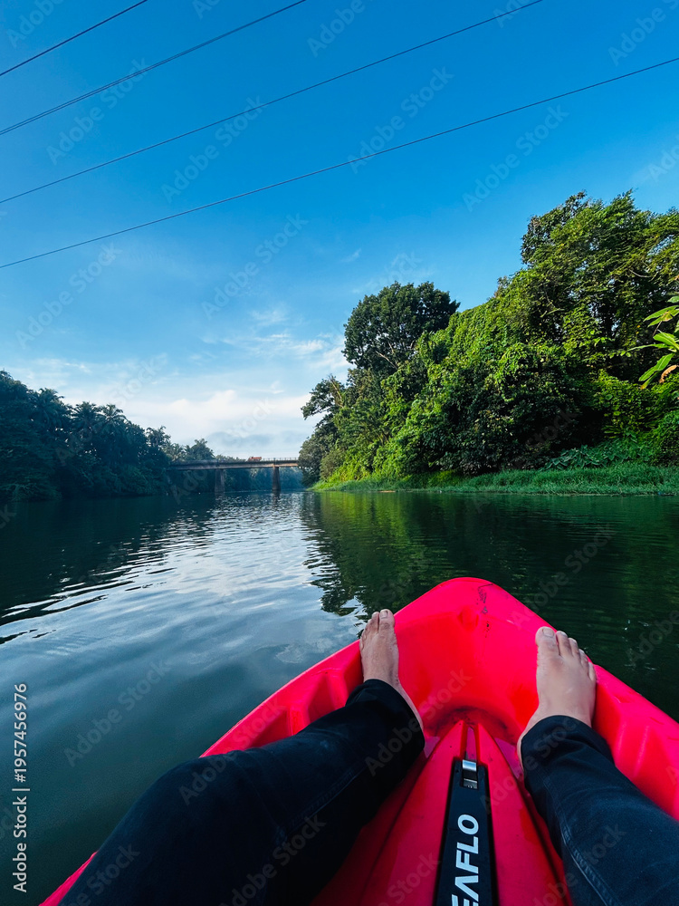 Fototapeta premium canoe on the river