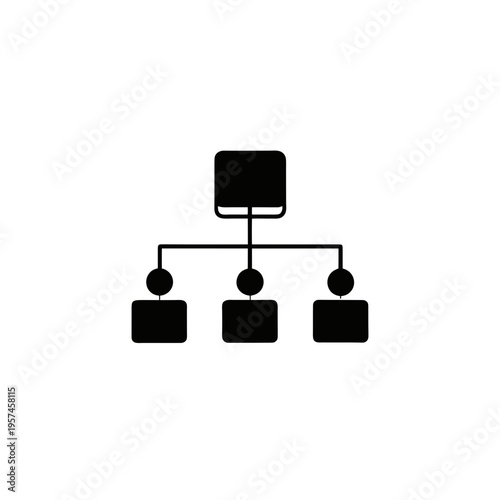 Hierarchical organizational chart with three subordinate nodes connected to one superior node