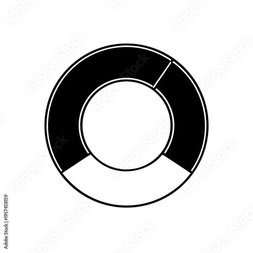 Abstract black and white circular design with segmented inner ring