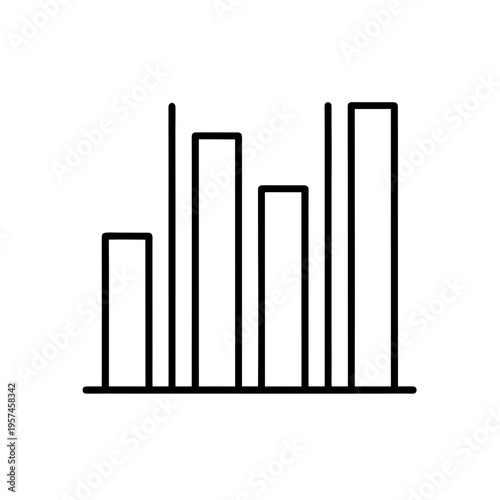 Grayscale bar chart with varying heights on a baseline axis