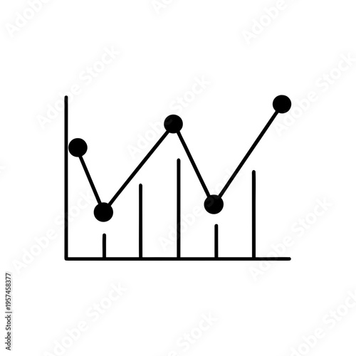 Stock market trend graph with upward and downward fluctuations
