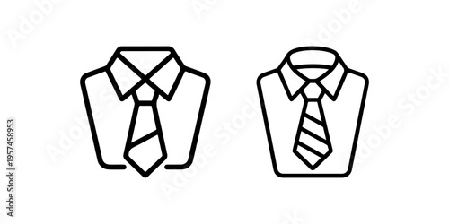 Two shirts with ties, formal wear, business attire, professional clothing, men's fashion, office style, graphic icons