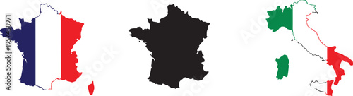 A vibrant depiction of the french flag illustrated across the country s outline a striking silhouette high quality professional detailed modern elegant stylish clean crisp colorful