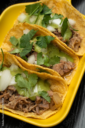 A plate of delicious Mexican tacos
