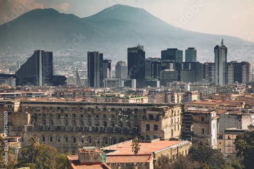 centro direzionale, naples, italy, vesuvio