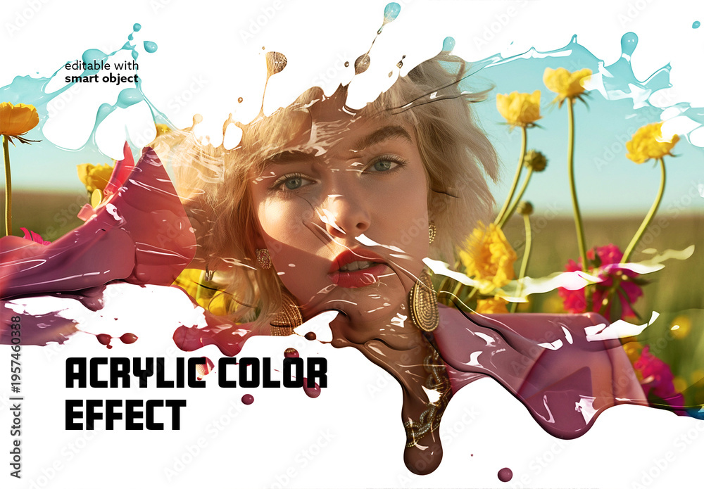 Acrylic Color Photo Effect Stock Template | Adobe Stock