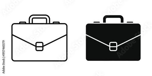 minimalist briefcase and luggage flat design vector illustration
