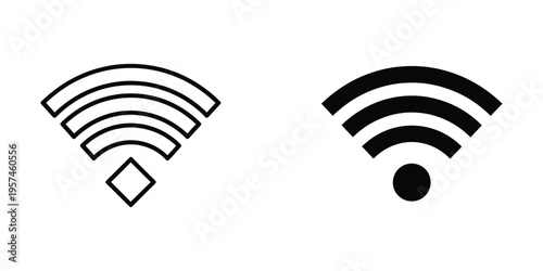 minimalist wifi signal icons flat design vector illustration