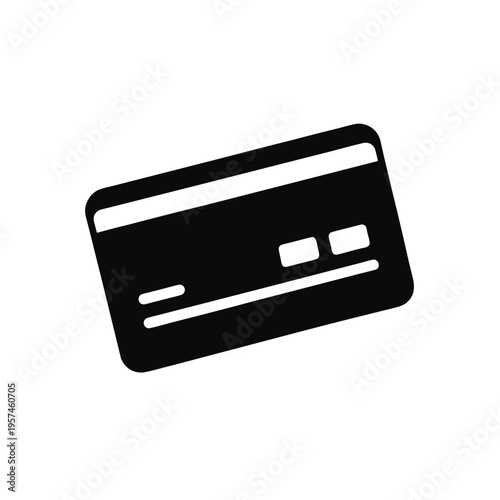 Black and white credit card with embossed numbers and magnetic stripe