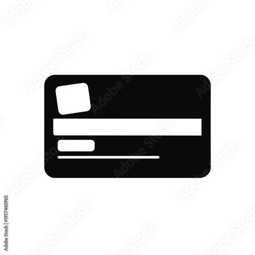 Black and white graphic of a standard credit card front view