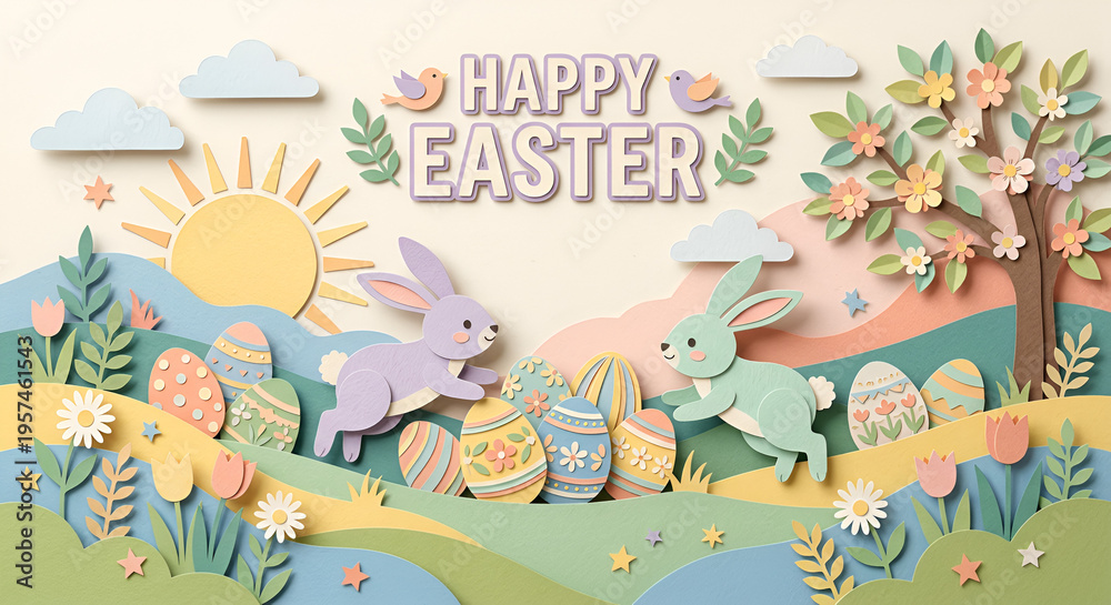 Naklejka premium easter greeting card