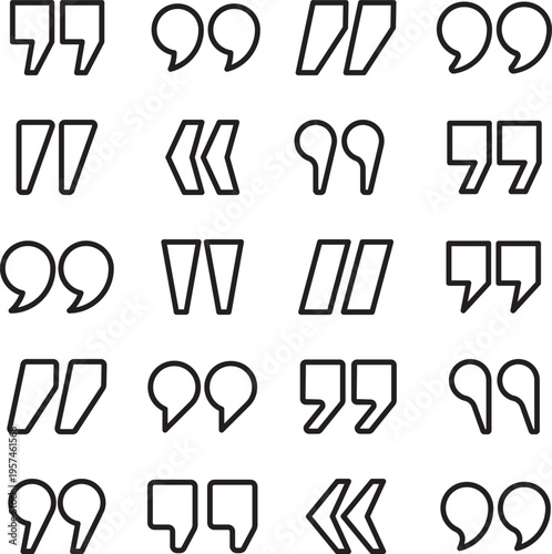 Quotation Marks & Testimonial Icon Set