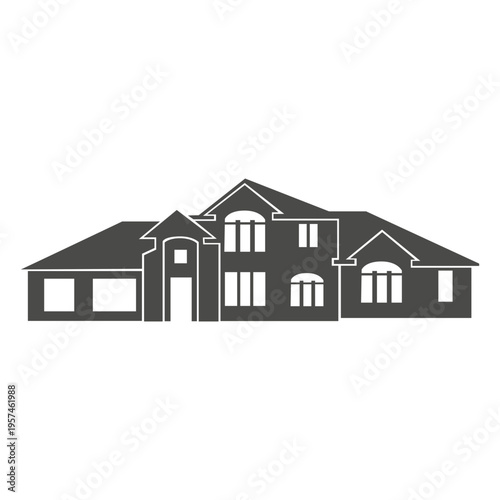 European house silhouette 2