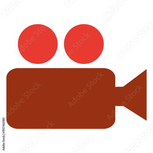 Flat video camera icon