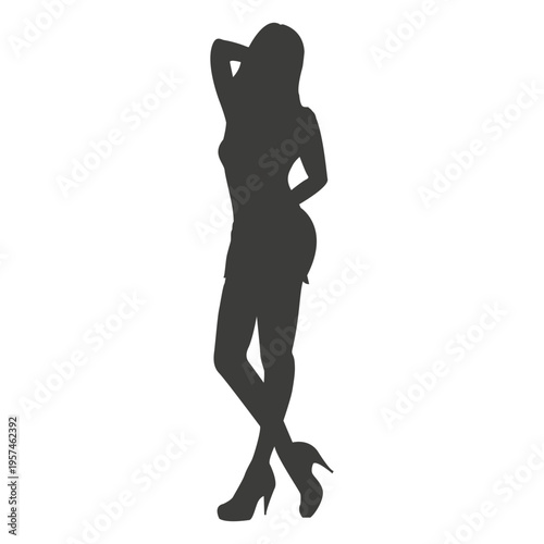 Obraz na płótnie Girl provoking silhouette