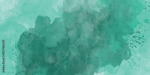 Vibrant mint green watercolor splash background with artistic paint texture.