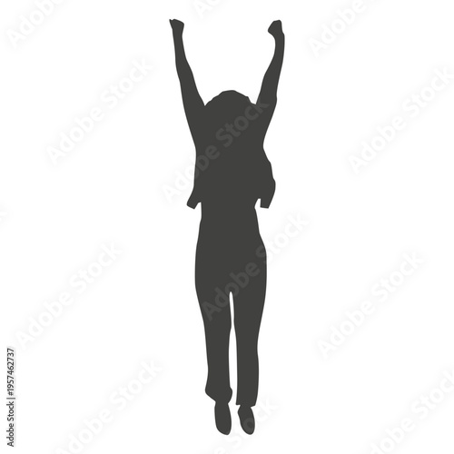 Happy woman celebrating silhouette