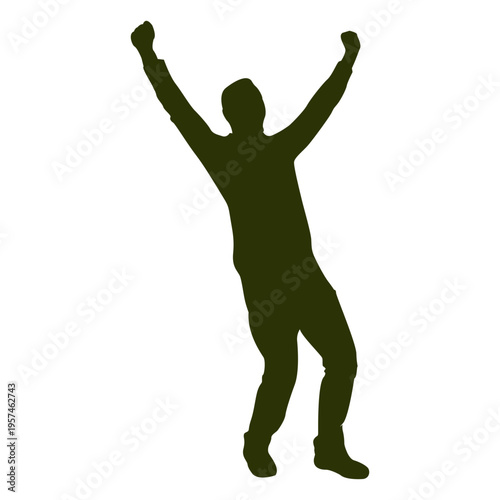 Happy man raising hands 1