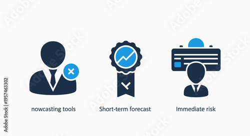 Business icons: reward, performance, market risk - financial concept