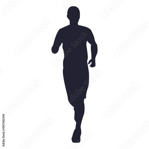 Male running marathon silhouette