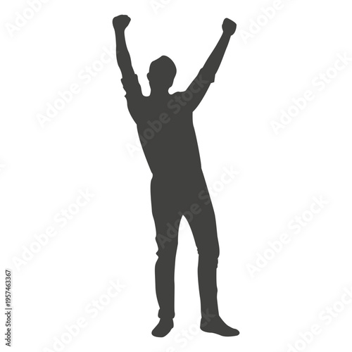 Man celebrating success silhouette