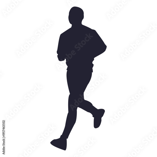 Man running marathon silhouette