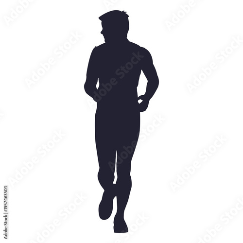Man running marathon silhouette 1
