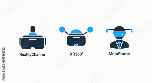 Virtual reality headsets and augmented reality devices for immersive technology and digital entertainment experiences with white background