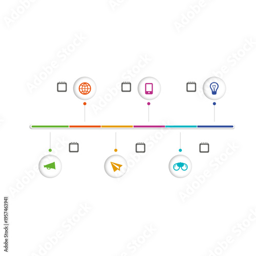 Multi phase sphere icon infographic