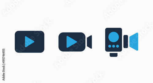 And media icons: play button, camera, and recording device