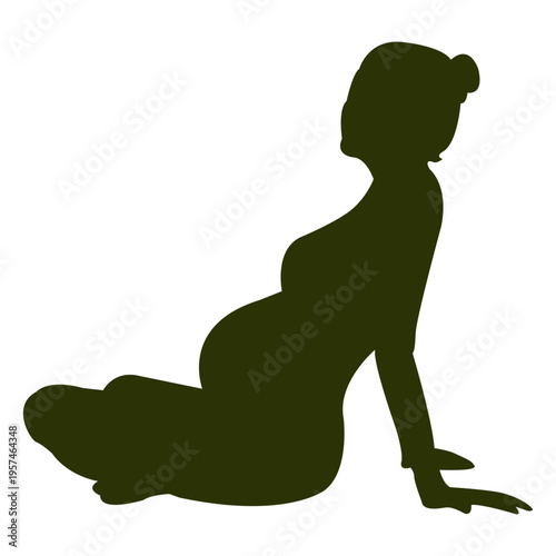 Pregnant woman sitting silhouette